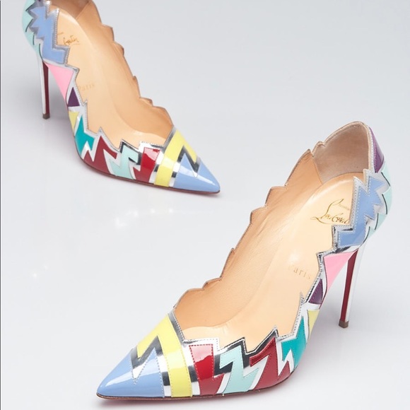 Christian Louboutin Explotek 100 Patent Lavander Multi Heel Pump - Picture 3 of 9